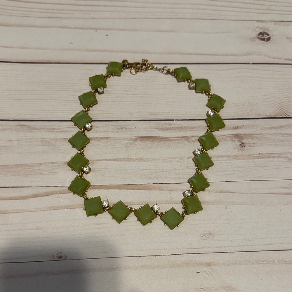 J Crew Elegant sage Green stone Necklace